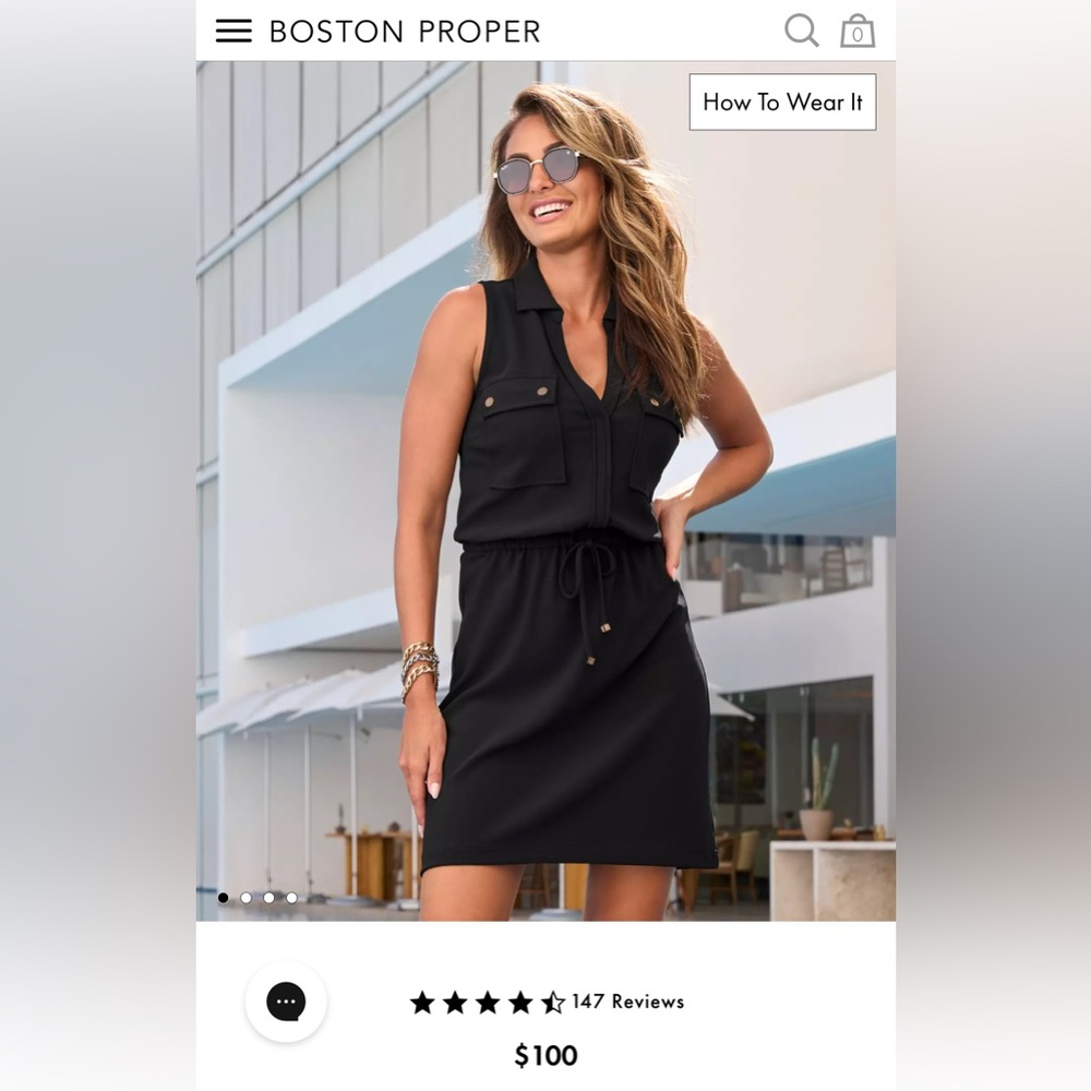 Brand new Boston Proper dress size L black